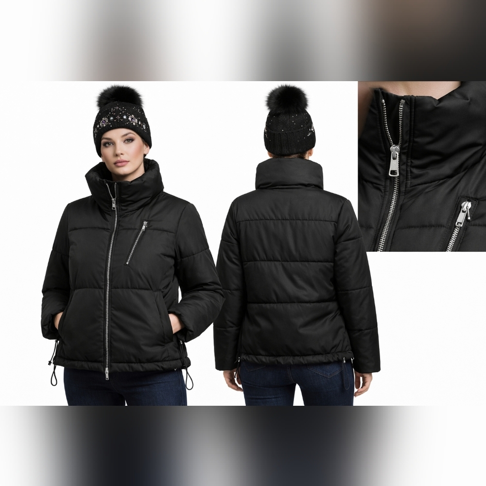Sage Collective Satin Puffer Jacket Sustainable Ethical Adaptable Quilted Medium